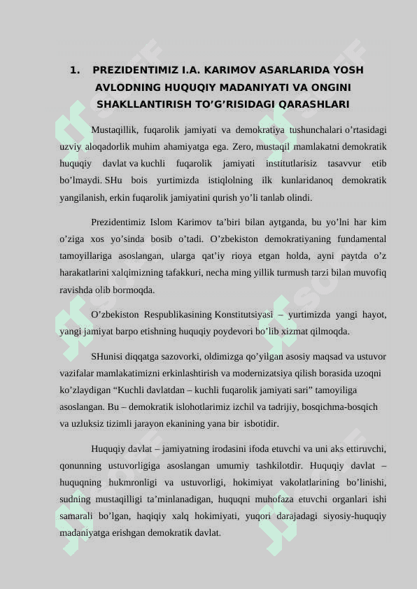 YOSH AVLODNING HUQUQIY MADANIYATI VA ONGINI SHAKLLANTIRISH FUQAROLIK TARBIYASINING TARKIBIY QISMI 4