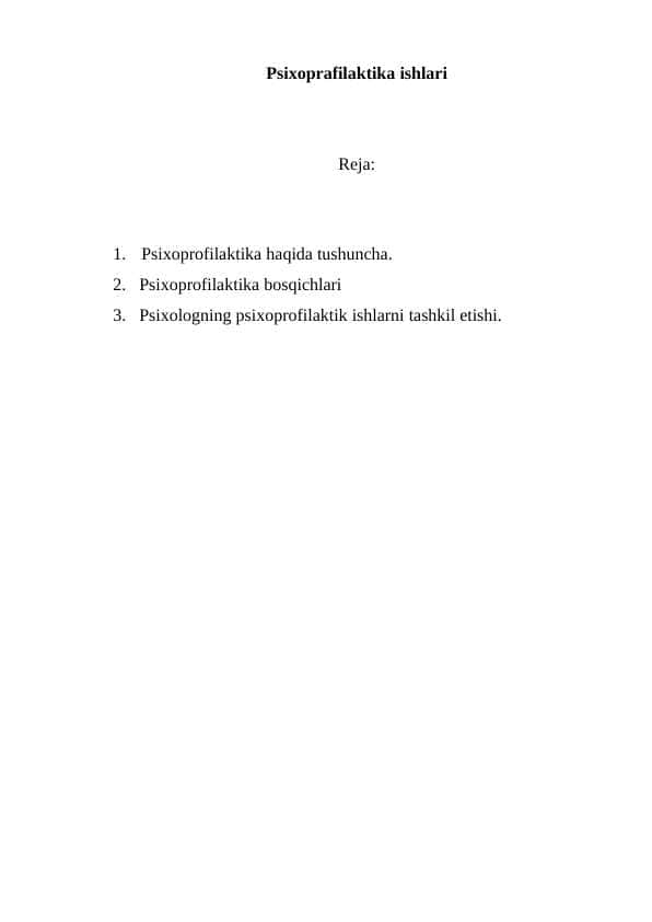 Psixoprafilaktika ishlari 1