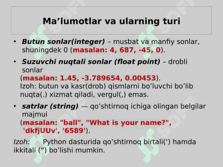 DASTURLASH TILI  HADIDA  MA’LUMOT VA UNING IMKONIYATLARI 5