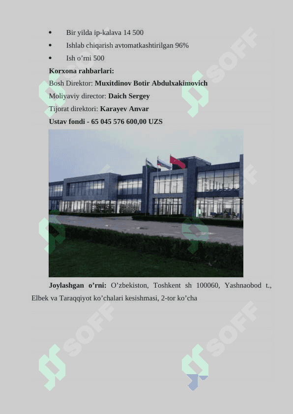 Hisobot “ BAKAN TEX ” 4