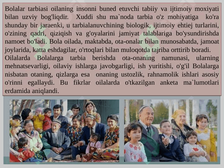 O‘zbek oilalarning va ularning o'ziga xosligi 4