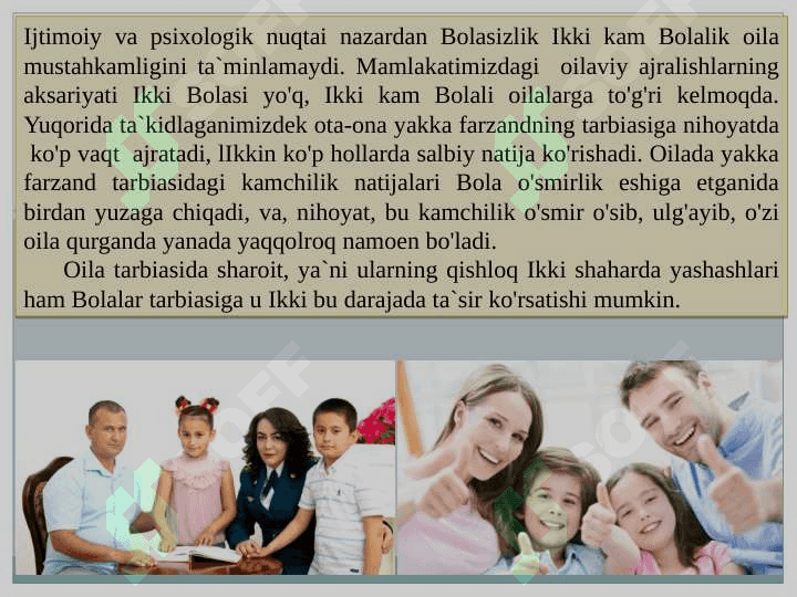 O‘zbek oilalarning va ularning o'ziga xosligi 7