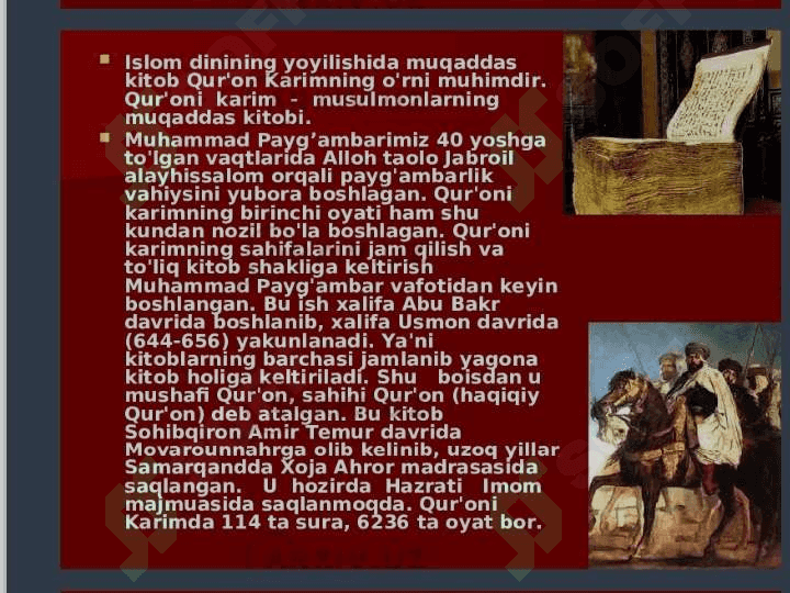 ILK OʻRTA ASRLARDA SHARQ. ARAB XALIFALIGI 6
