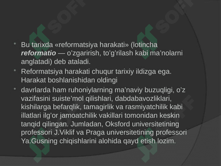 Reformatsiyaning Yevropaga yoyilishi 4