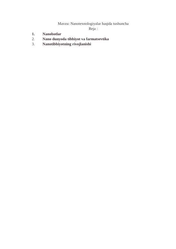 Nanotexnologiyalar haqida tushuncha 1