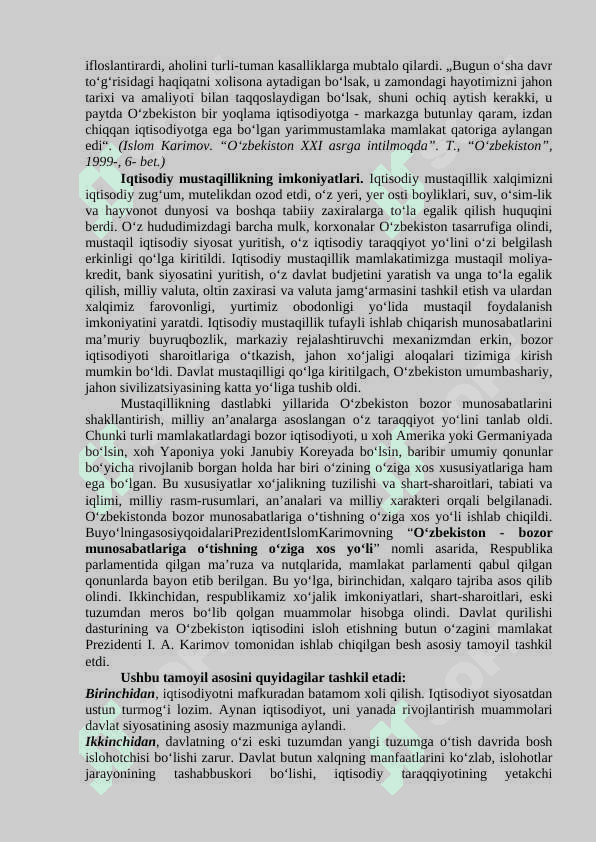 O‘zbekiston iqtisodiy o’zgarishlar 4