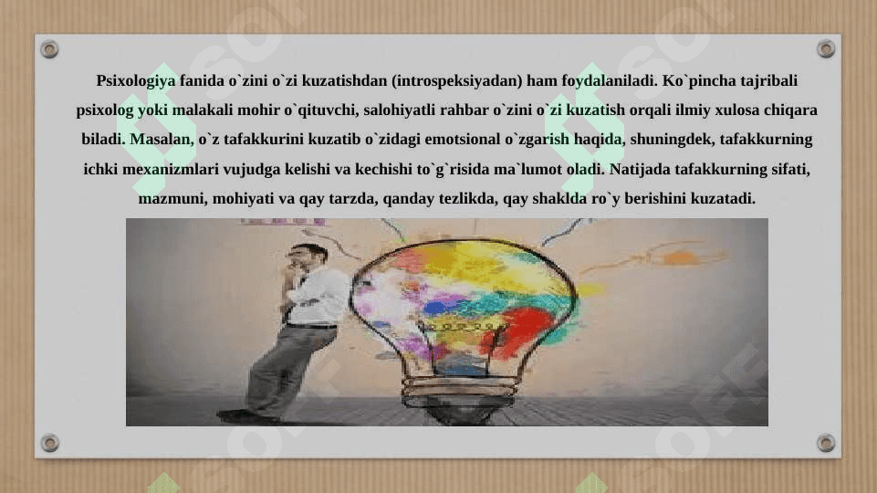 KUZATUV METODI 5