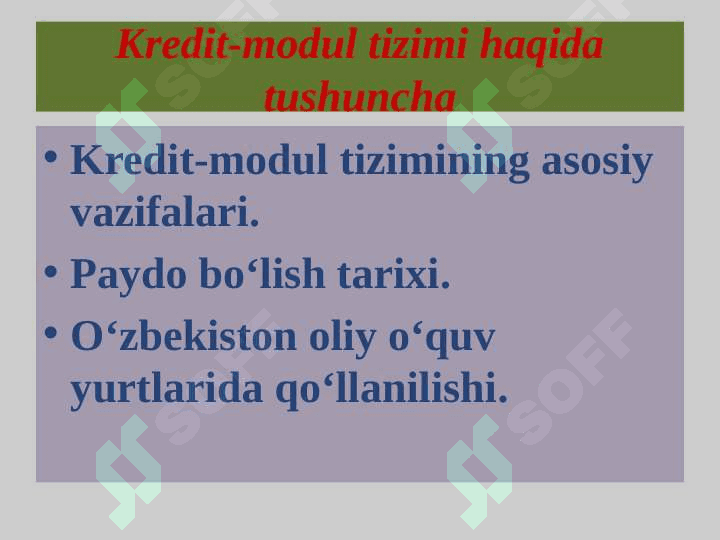Kredit-modul tizimi haqida tushuncha 2