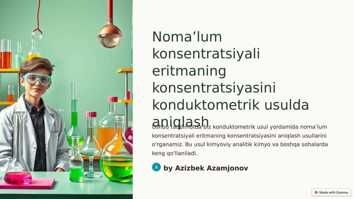 Nomalum konsentratsiyani aniqlash 1