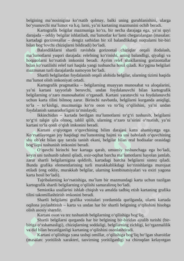 KARTOGRAFIK BELGILAR, ULARNI YaSASh USULLARI 7