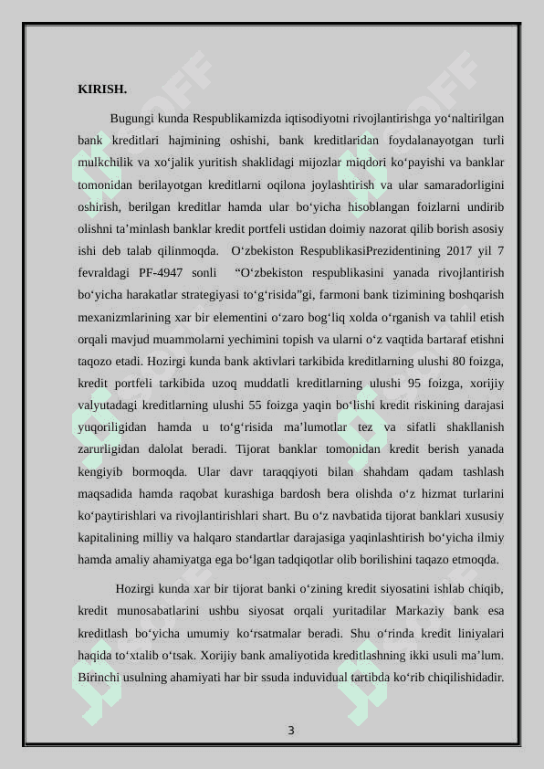 Banklarda kredit operatsiyalarining turlari va shakllari 3