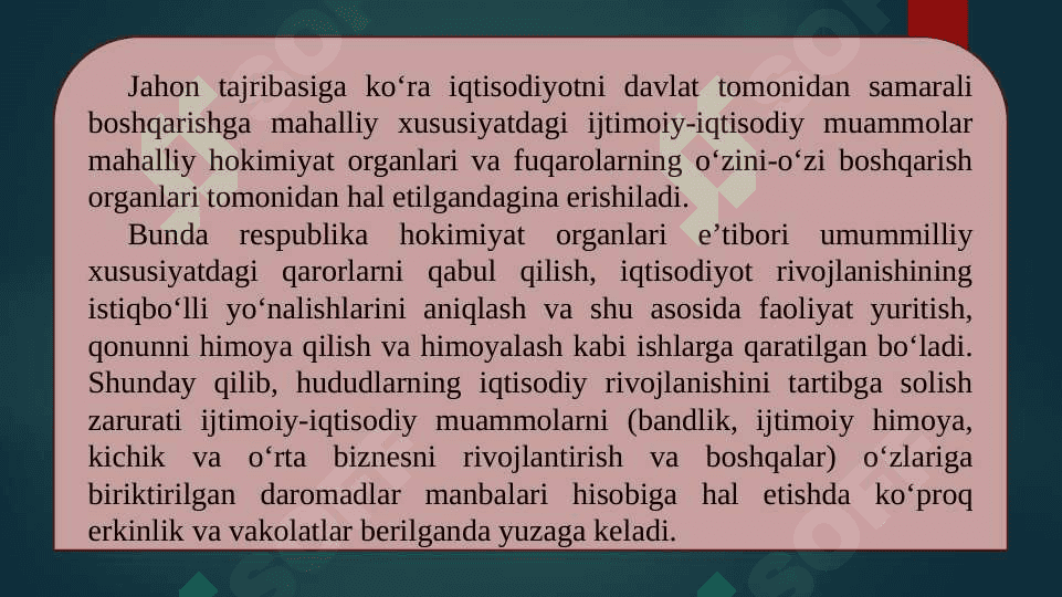 MINTAQALARNI IJTIMOIY-IQTISODIY RIVOJLANISHINI TARTIBGA SOLISH 7