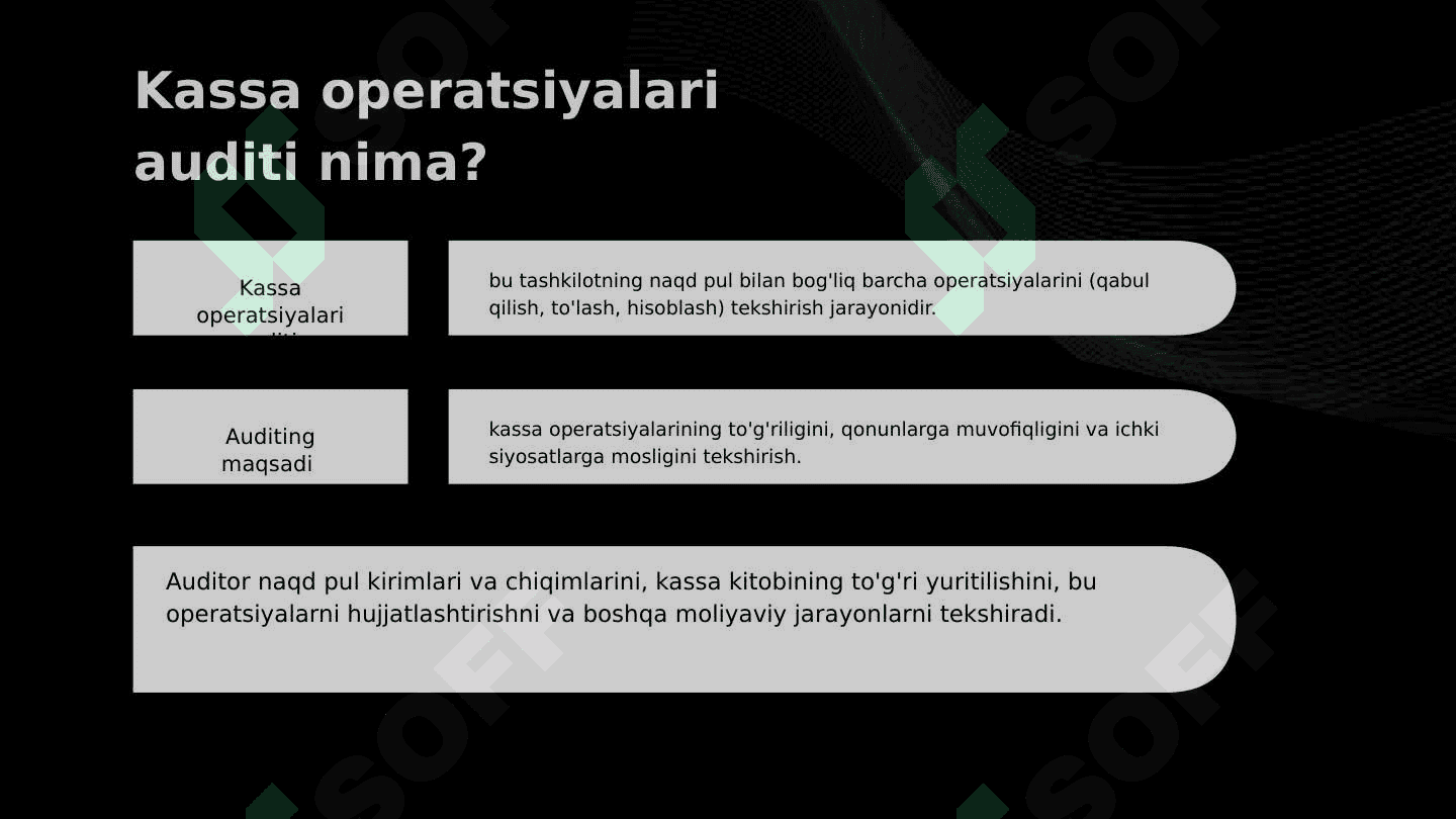 Kassa operatsiyalarining auditi 8