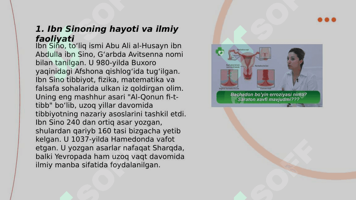 IBN SINO TIBBIYOT KASALLIKLARINI KELIB CHIQISH NAZARIYALARI 3