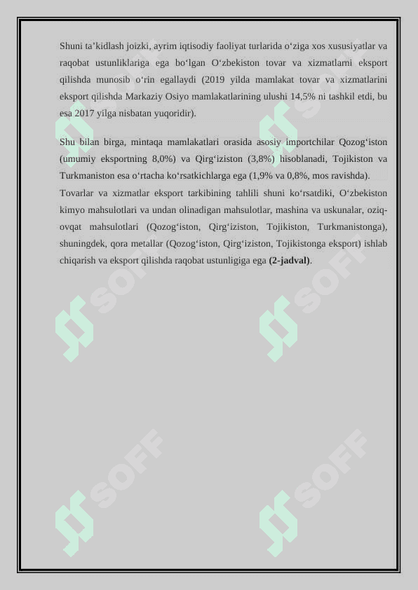 O’ZBEKISTONNIG MARKAZIY OSIYO MAMLAKATLARI BILAN HAMKORLIGINI QAYSI JARAYONLARDA KO’RISHIMIZ MUMKUN ? 8