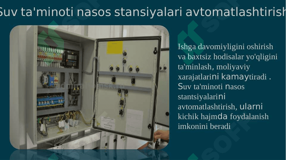 Suv ta'minotida nasos stansiyalarini avtomatlashtirish 2