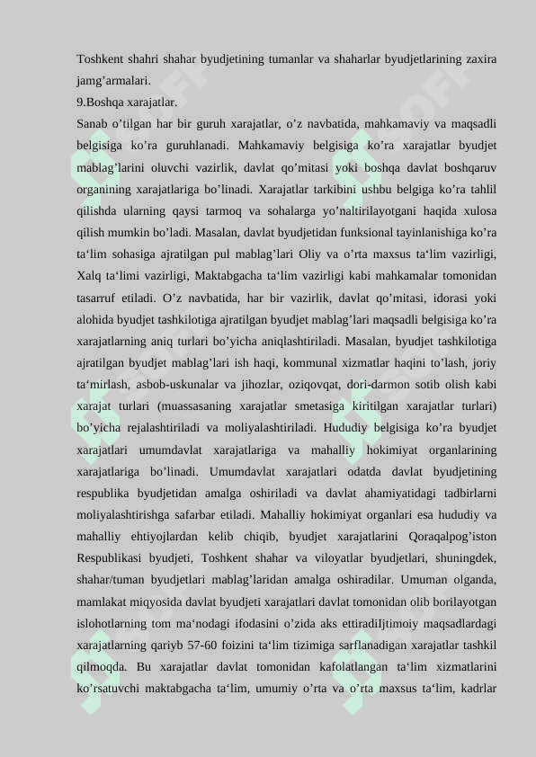 O'zbekiston Respublikasi Davlat byudjeti xarajatlari tizimi. 5