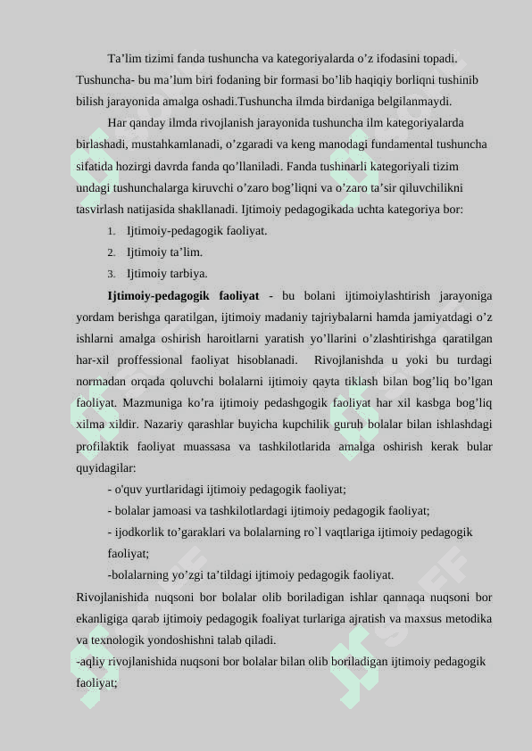 Ijtimoiy pedagogikaning kategoriyalari va mexanizmlari 2