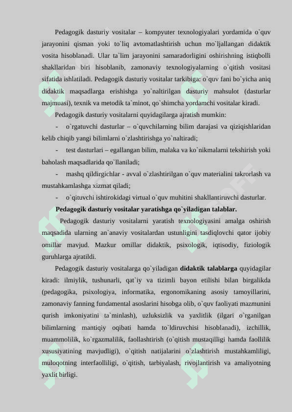 Pedagogik dasturiy vositalar haqida tushuncha 2