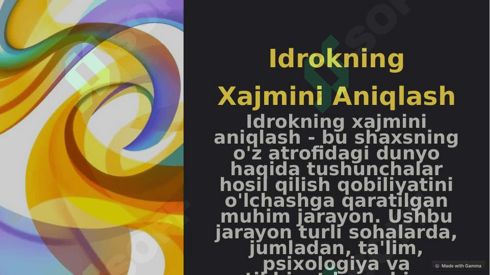 Idrokning hajmini aniqlash. 3
