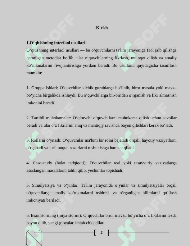 O‘qitishning interfaol usullari 2