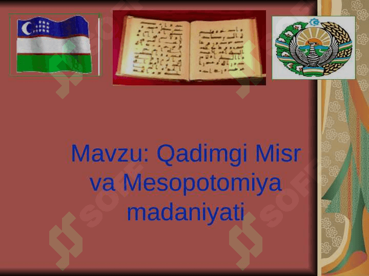 Qadimgi Misr va Mesopotomiya madaniyati 3