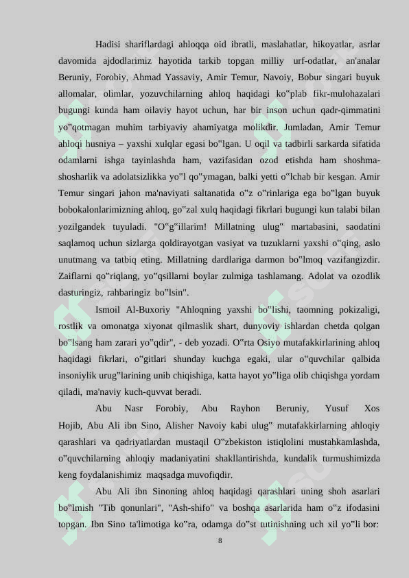 KOMIL INSON TARBIYASI SHARQ MUTAFAKKIRLARI TALQINIDA 8