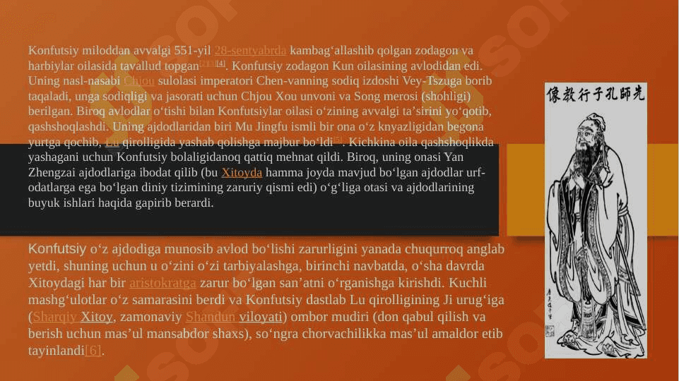 Konfutsiyning Xitoy tarixida tutgan o‘rni 3