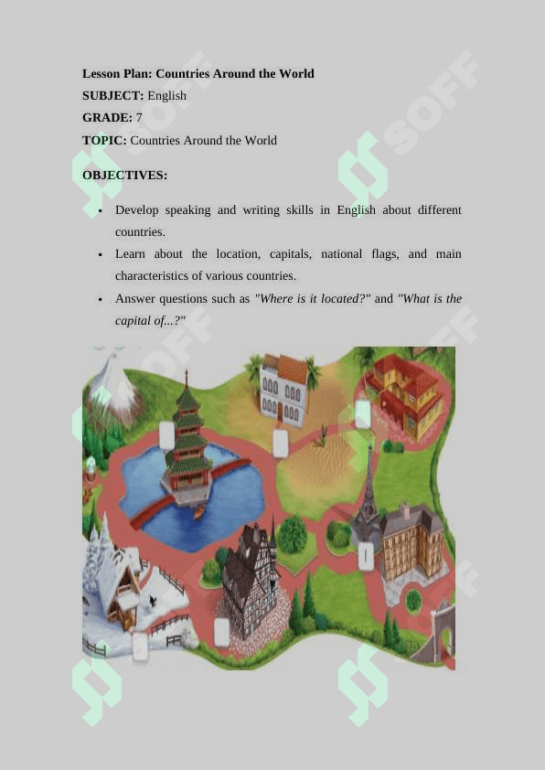 Countries Around the World  dars ishlanma ingliz tilida  lesson plan 2