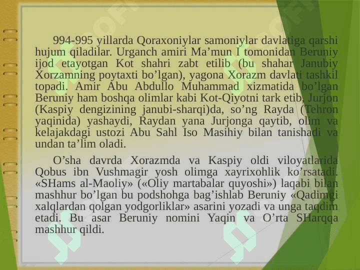 Abu Rayxon Beruniyning ilmiy merosi va uning pedagogika fan taraqqiyotidagi o’rni 6