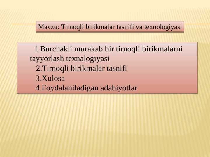 Tirnoqli birikmalar tasnifi va texnologiyasi 1