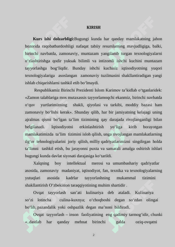 Shirin taomlar tayyorlash ”mavzusini o’qitishda zamonaviy pedagogik texnologiyalardan foydalanish 2