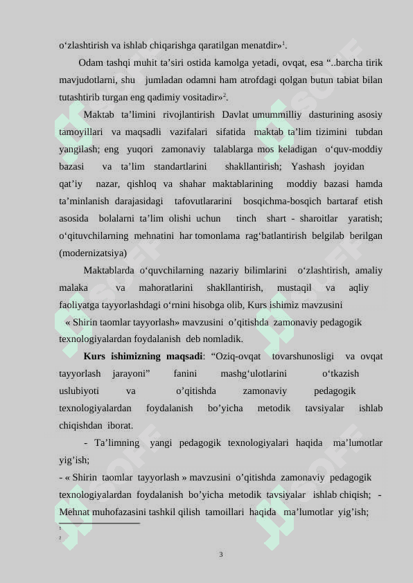 Shirin taomlar tayyorlash ”mavzusini o’qitishda zamonaviy pedagogik texnologiyalardan foydalanish 3