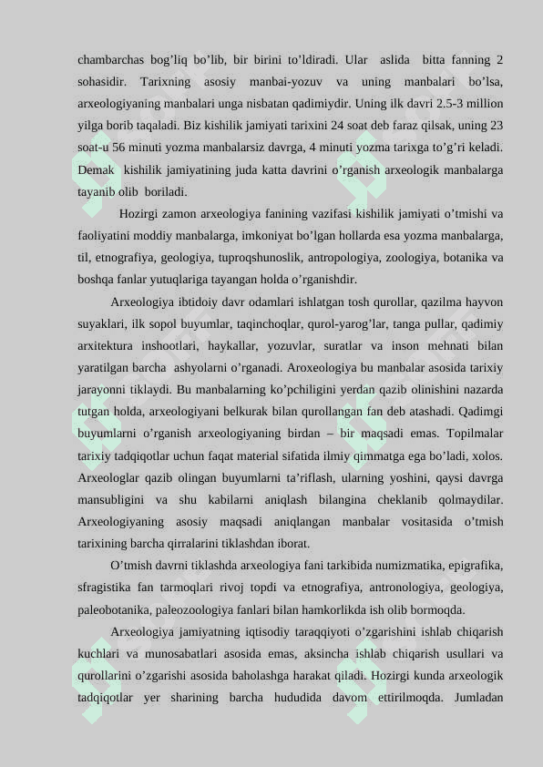 Arxeologiya fanining yordamchi tarmoqlari 3