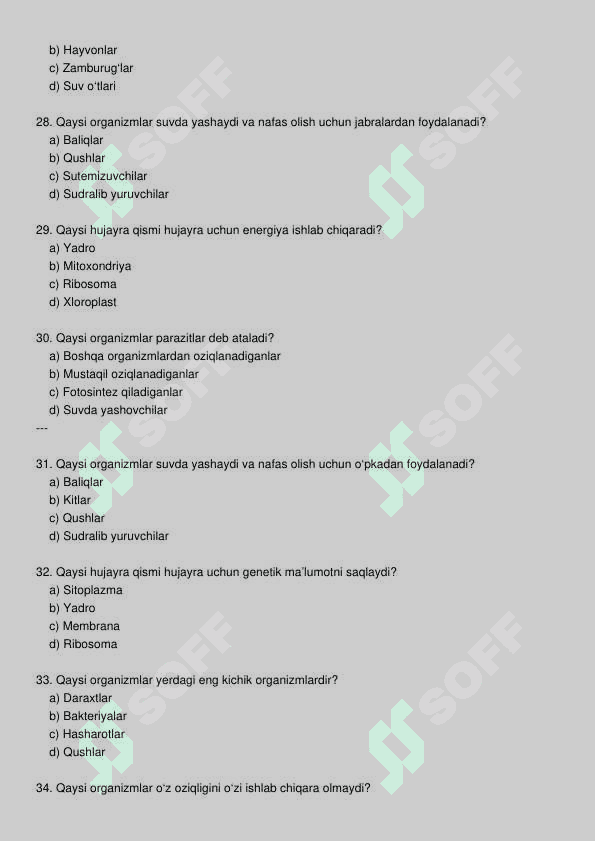 Biologiya test 5