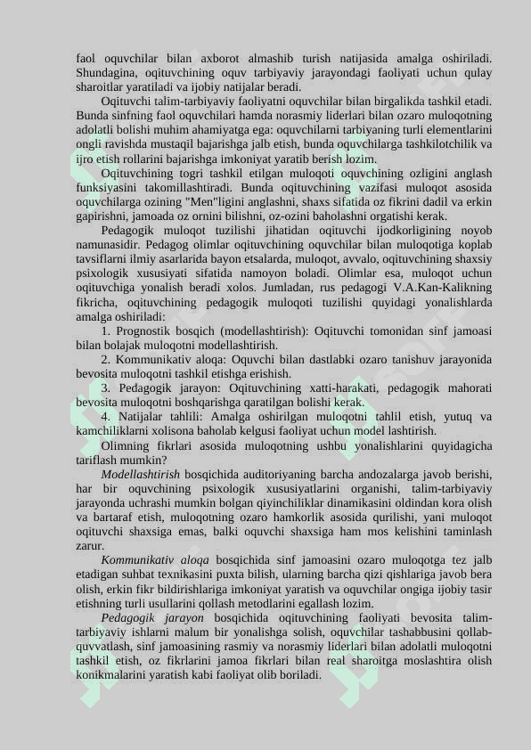 OʻQITUVCHI VA O'QUVCHI O’RTASIDAGI MULOQOT 3