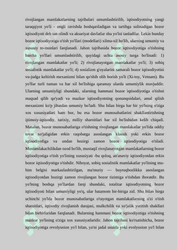 BOZOR IQTISODIYOTIGA O’TISH DAVRI, UNING XUSUSIYATLARI VA DAVOMIYLIGI. 4