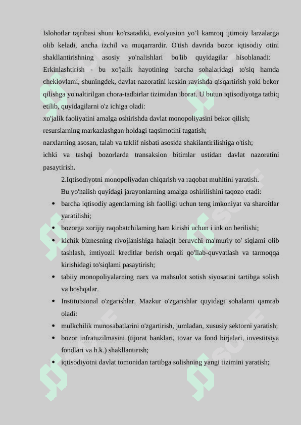 BOZOR IQTISODIYOTIGA O’TISH DAVRI, UNING XUSUSIYATLARI VA DAVOMIYLIGI. 8