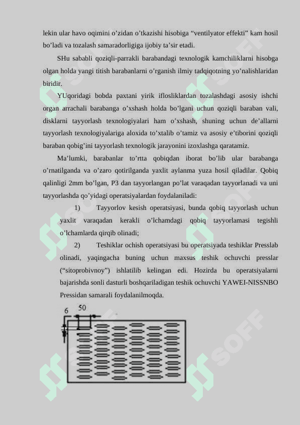 Chigitli paxtadan mayda iflosliklarni  ajratish texnologiyasi va uskulari 6