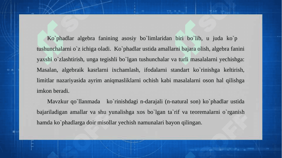 Ko`phadlar  matimatika 3