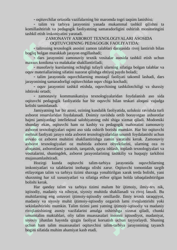 O'QITUVCHI PEDAGOGIK FAOLIYATIDA KOMPYUTER TEXNOLOGIYALARIDAN FOYDALANISH. 2