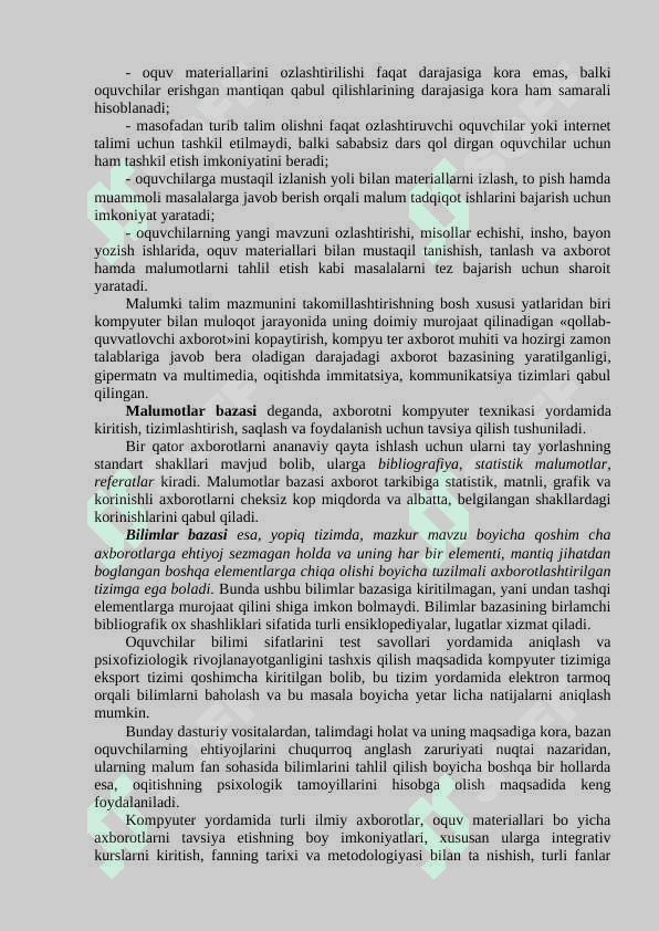 O'QITUVCHI PEDAGOGIK FAOLIYATIDA KOMPYUTER TEXNOLOGIYALARIDAN FOYDALANISH. 6