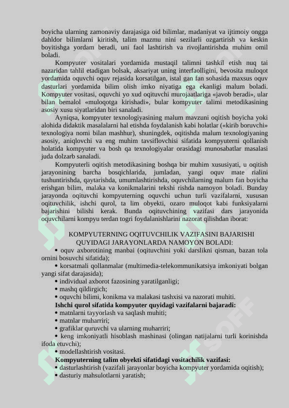 O'QITUVCHI PEDAGOGIK FAOLIYATIDA KOMPYUTER TEXNOLOGIYALARIDAN FOYDALANISH. 7