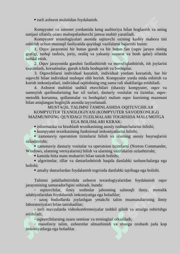 O'QITUVCHI PEDAGOGIK FAOLIYATIDA KOMPYUTER TEXNOLOGIYALARIDAN FOYDALANISH. 8