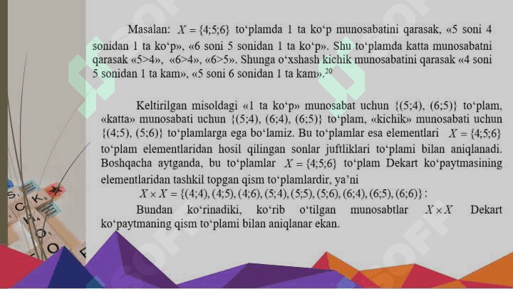 Toplamdagi munosabat, uning xossalari 4