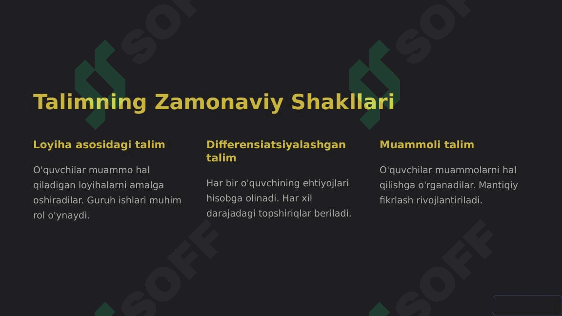 Talimning Shakllantiruvchi Shakllari va Vositalari 3