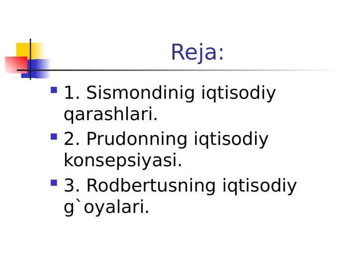 S.Sismondining iqtisodiy qarashlari 1