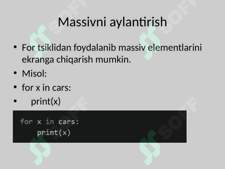 Python dasturlash tilida massivlar bilan ishlash 7