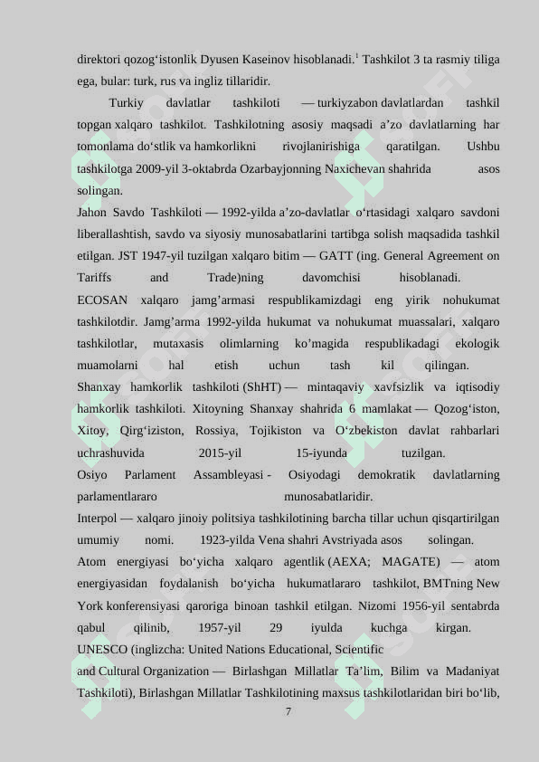 Xalqaro iqtisodiy tashkilotlar va ularning vazifalari 7