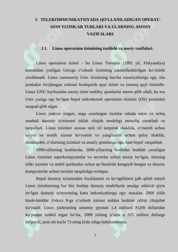 Bitiruv malakaviy ish (Telekommunikatsiyada operatsion tizimlar fanini oʻqitishda innovatsion texnologiyalaridan foydalanish) 7